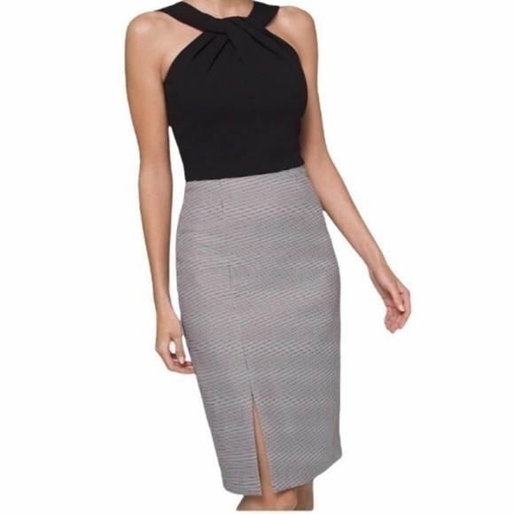 White House Black Market Dresses & Skirts - White House Black Market Black and Houndstooth Dress